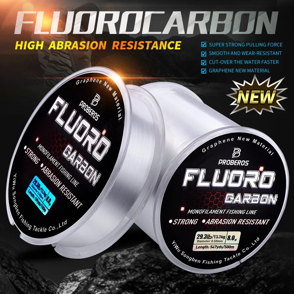 Fluorocarbon Fishing Line – High Abrasion Resistant Monofilament Fishing Wire (100M-500M)
