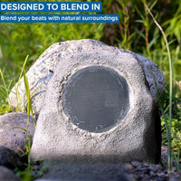 Portable Solar-Powered Bluetooth Rock Speakers Pair with Multi-Link, Weather-Resistant Design for Outdoor Entertainment,