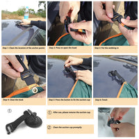 Bat Shape Car Side Awning Black Coating Tarp 2x3 Outdoor Waterproof Camping Black Coated Car Rear Shelter Tent for SUV Van Sedan