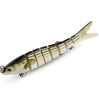 8-Segment Swimbait Fishing Lure – Slow Sinking Jointed Bass & Carp Hard Bait with Treble Hooks