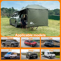 SUV Taiate Tent with Awning,Waterproo 3000MM UP 50+,Taiate Shade Awning Tent or ull Size SUV/Van/MPV/CUVCamping (Large Size)