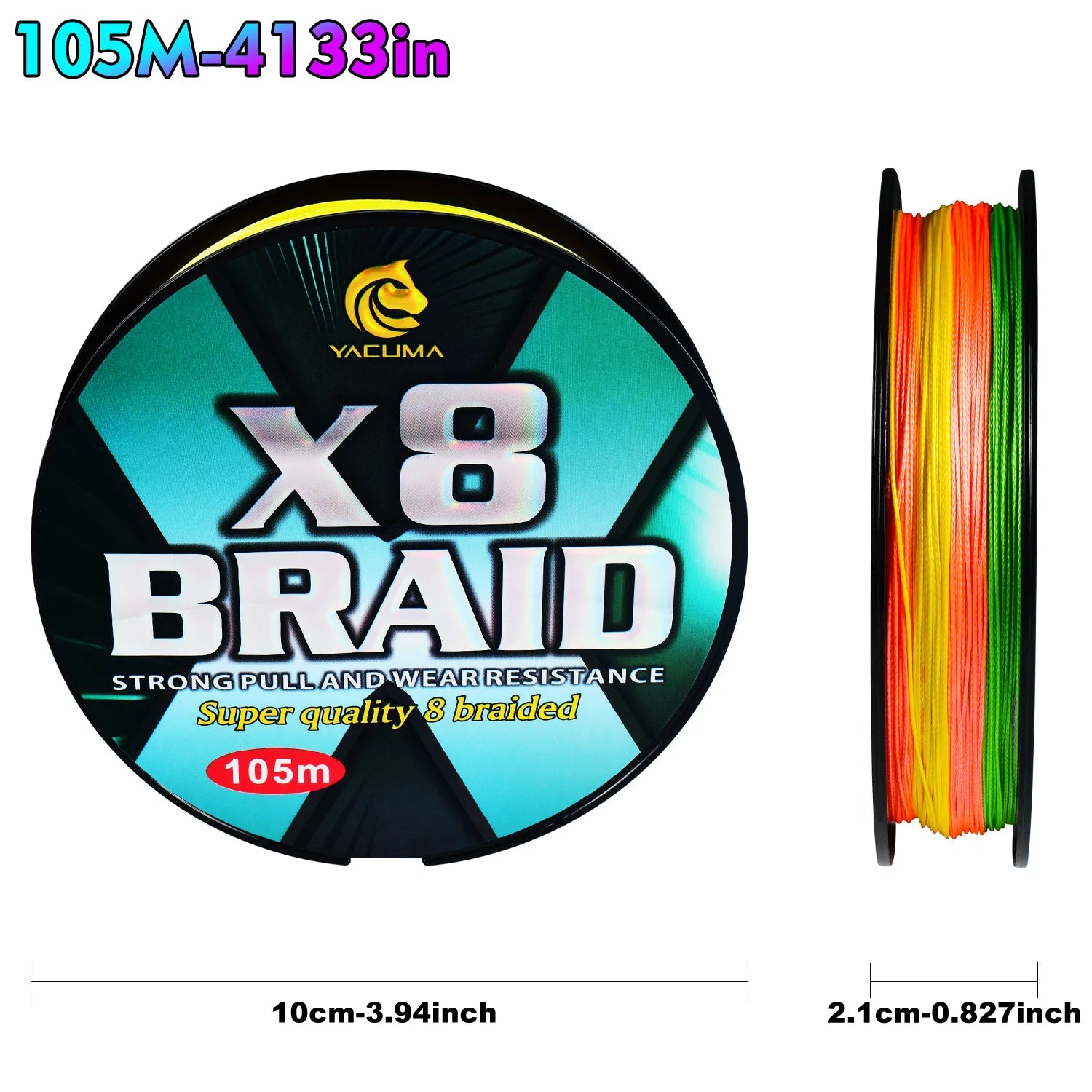 Heavy Duty X8 Braided Fishing Line – Japanese PE Fishing Wire (20LB-118LB Multicolor)