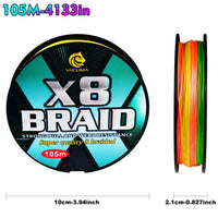 Heavy Duty X8 Braided Fishing Line – Japanese PE Fishing Wire (20LB-118LB Multicolor)