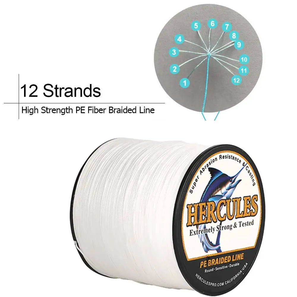 Hercules 12 Strands Braided Fishing Line – 300M-1000M, 10-200LB