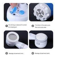 Portable Camping Shower Pump Rechargeable 4000mAh Digital