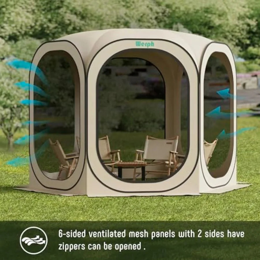 10x10 FT Pop Up Screen Tent Gazebo – Mosquito Netting, UV Resistant Waterproof Canopy for Backyard & Outdoor Use