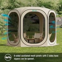 10x10 FT Pop Up Screen Tent Gazebo – Mosquito Netting, UV Resistant Waterproof Canopy for Backyard & Outdoor Use