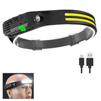 USB Rechargeable COB LED Headlamp – Waterproof Sensor Headlight for Camping & Fishing
