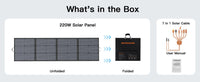 MHPOWOS 220W Foldable Solar Panel – Portable MC4 Solar Charger for Camping & Power Stations