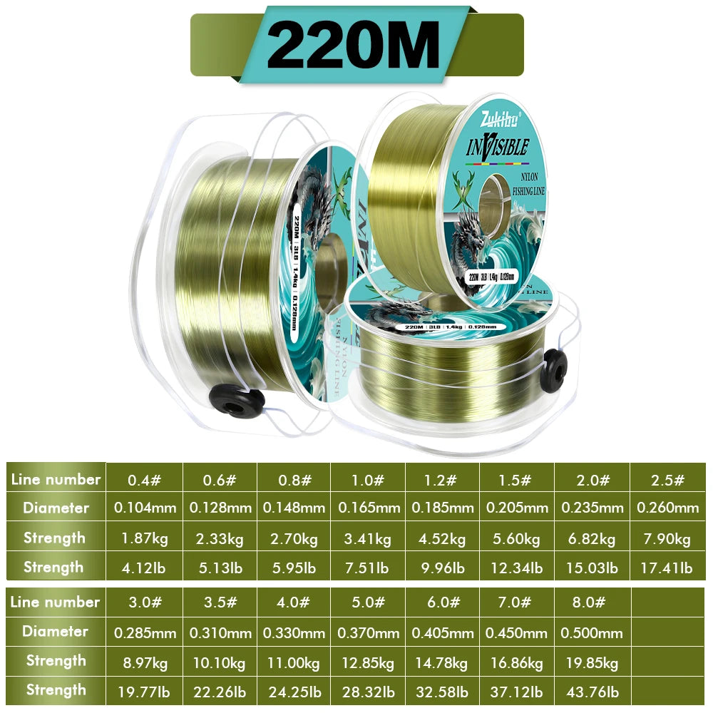 Ultra Strong Monofilament Fishing Line – Durable Carp Fishing Mono Wire (220M-350M)