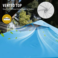 10x10 Pop Up Canopy Tent - One Push Setup, UPF 50+ UV Protection, Water & Flame Resistant, Portable with Wheels & Sand Bags