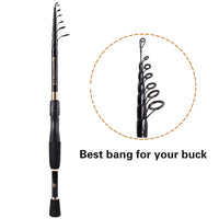 Sougayilang Telescopic Fishing Combo 1.8m 2.1m 2.4m Carbon Fiber Rod and 5.5:1 13+1BB Spinning Fishing Reel Fishing Kit Pesca