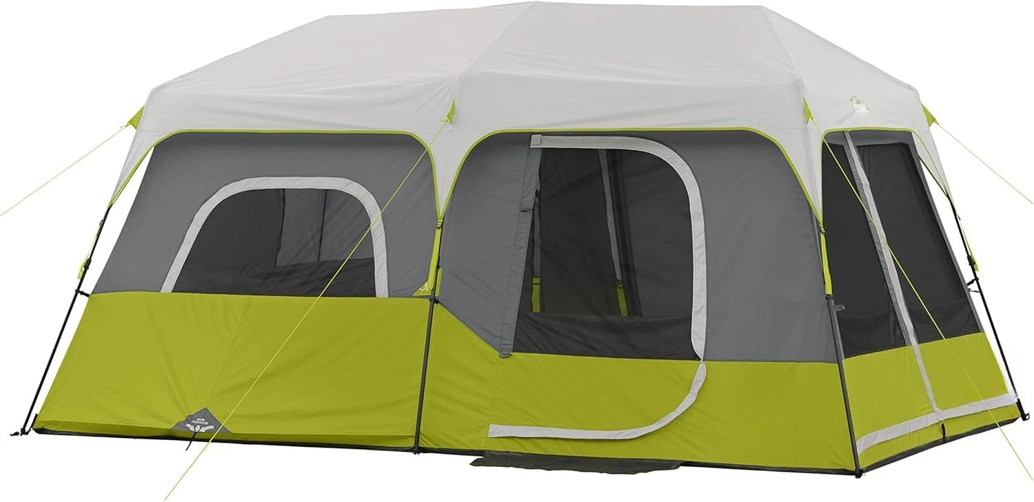 9 Person Instant Cabin Tent 14x9 FT – Large Family Camping Tent Waterproof Outdoor Shelter (Green)