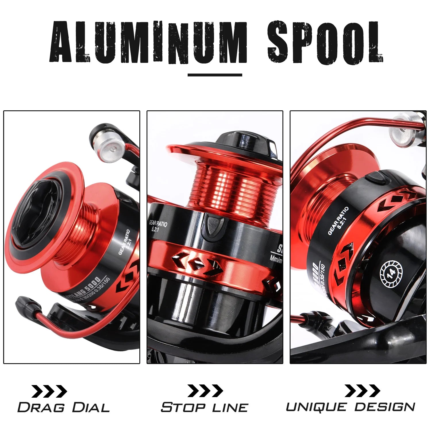 Heavy Duty Carbon Fiber Spinning Fishing Combo – Rod, Reel, Line & Accessories Set