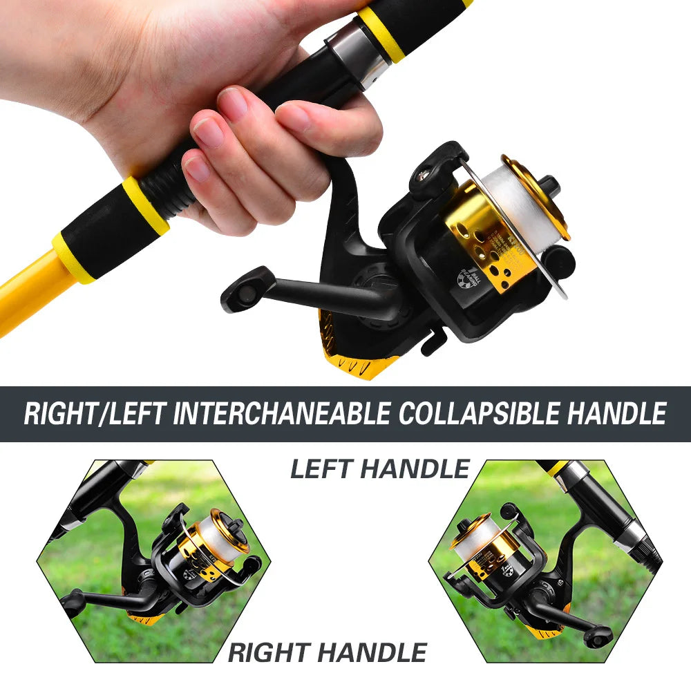 Portable Glass Fiber Telescopic Fishing Rod – Heavy Duty Baitcasting Fishing Pole