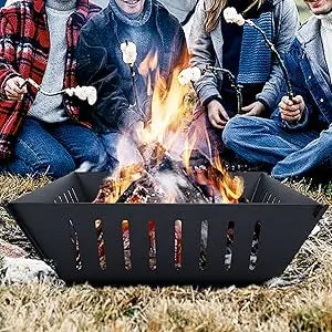 Fire Pit 25 Inch Outdoor Outside Wood Burning Portable Firepit Log Stove Fireplace for BBQ Camping Campfire Bonfire Backyard