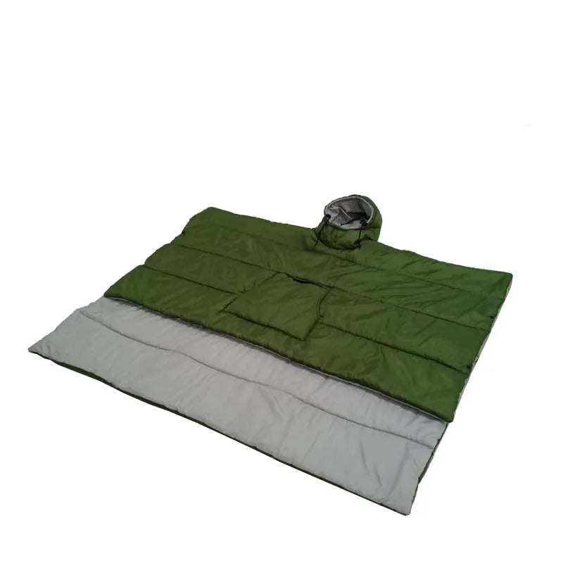 Wearable Sleeping Bag Cloak – Warm Winter Hooded Camping Blanket for Outdoor Travel & Hiking