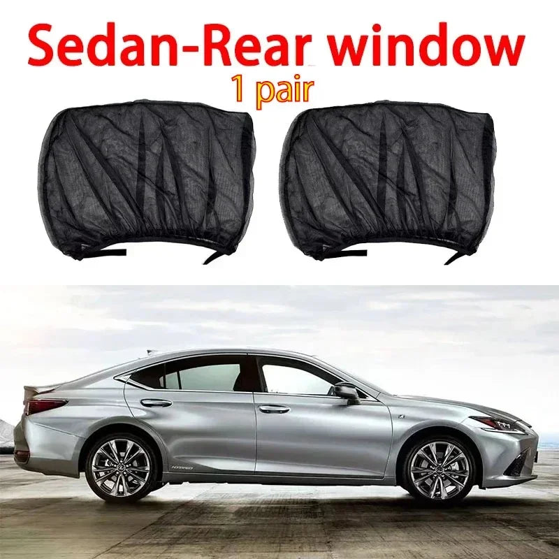 2PCS/4PCS Car Window Sunshade Mosquito Net Set – Breathable UV Protection Screens for Front & Rear Windows