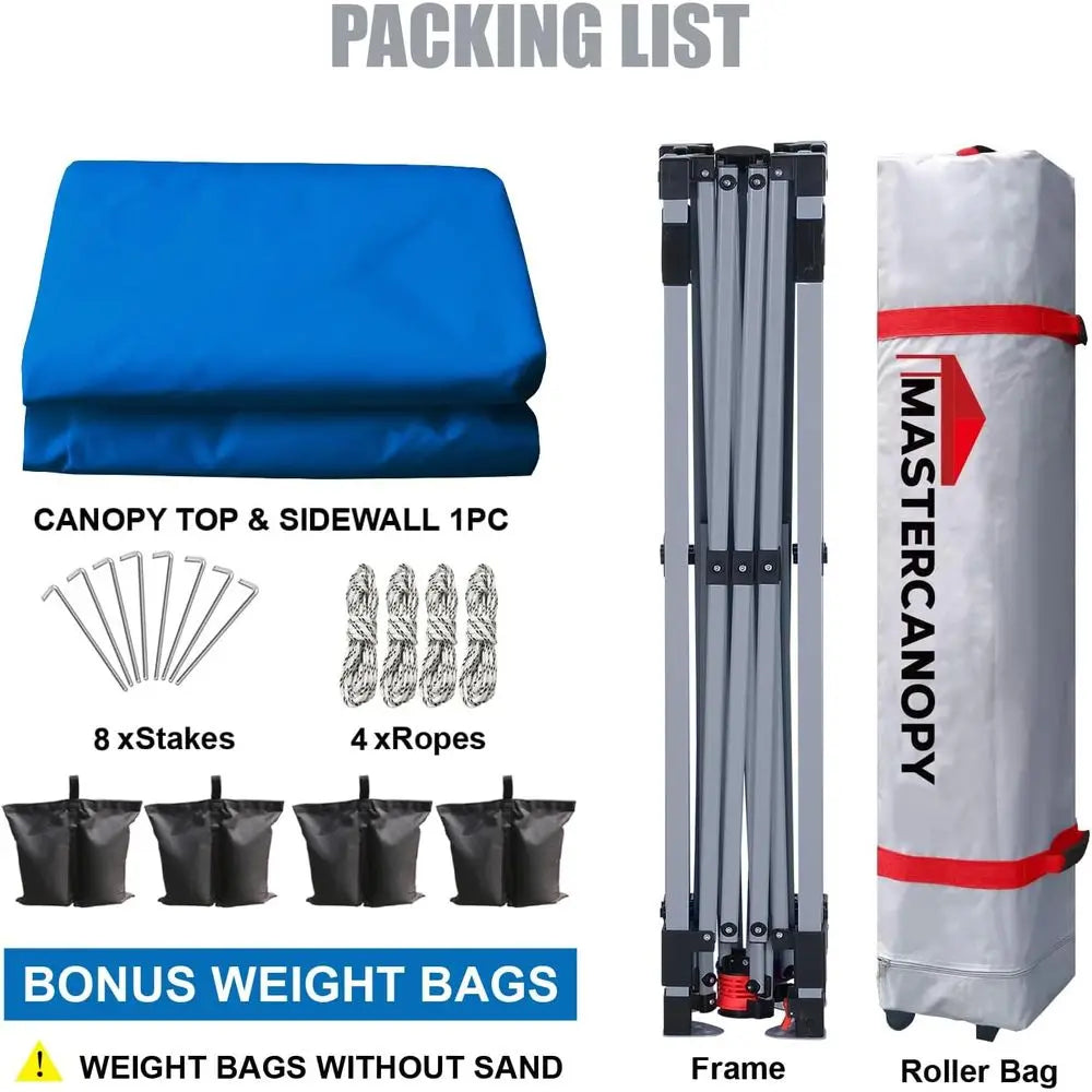 Durable -up Tent with 1 Sidewall (8'x8')