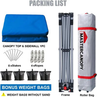 Durable -up Tent with 1 Sidewall (8'x8')