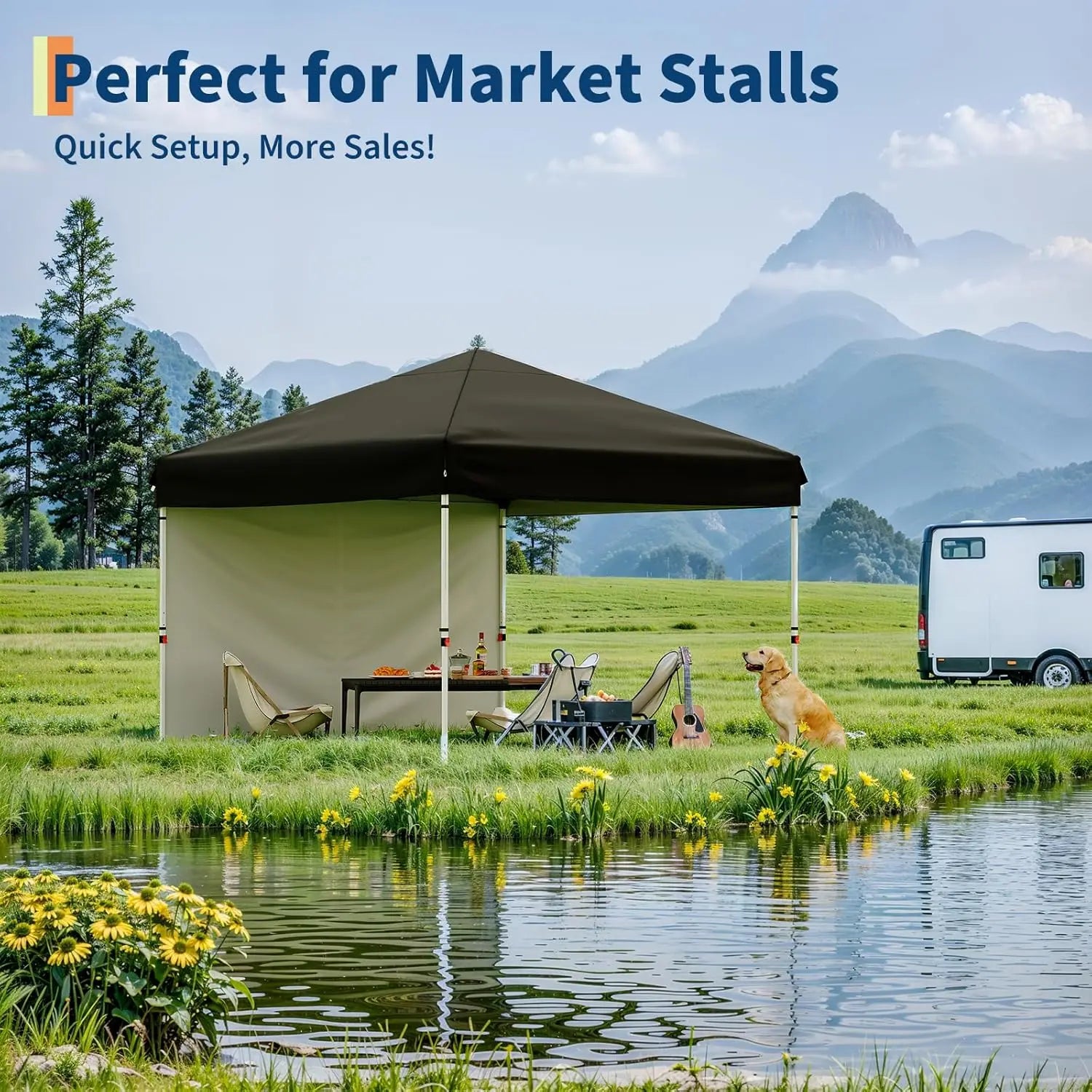 10x10FT Instant Pop Up Canopy Tent with 4 Side Walls, Waterproof UV Protected for Outdoor Events