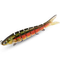 8-Segment Swimbait Fishing Lure – Slow Sinking Jointed Bass & Carp Hard Bait with Treble Hooks