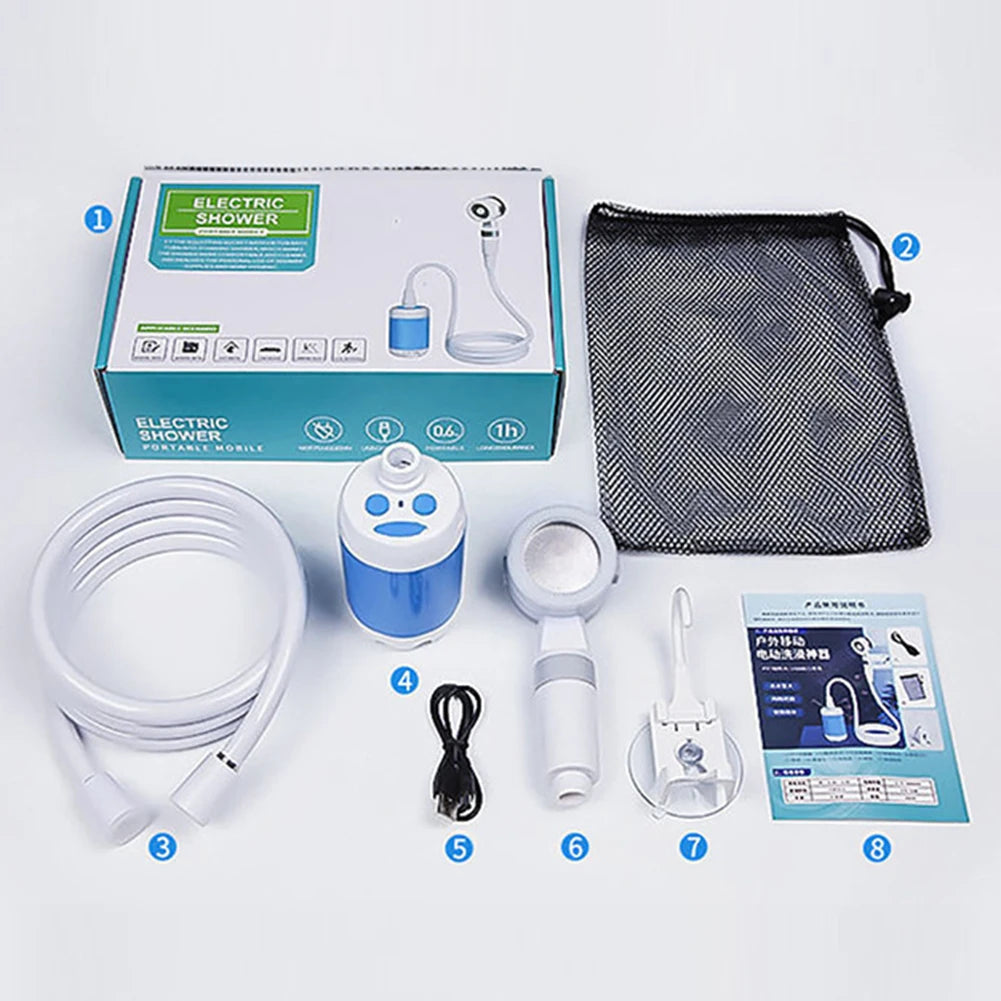 Portable Camping Shower Pump Rechargeable 4000mAh Digital