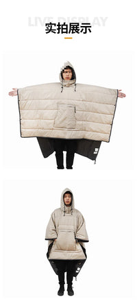 Unisex Wearable Sleeping Bag Poncho – Waterproof Windproof Hooded Camping Blanket for Travel & Outdoor Adventures