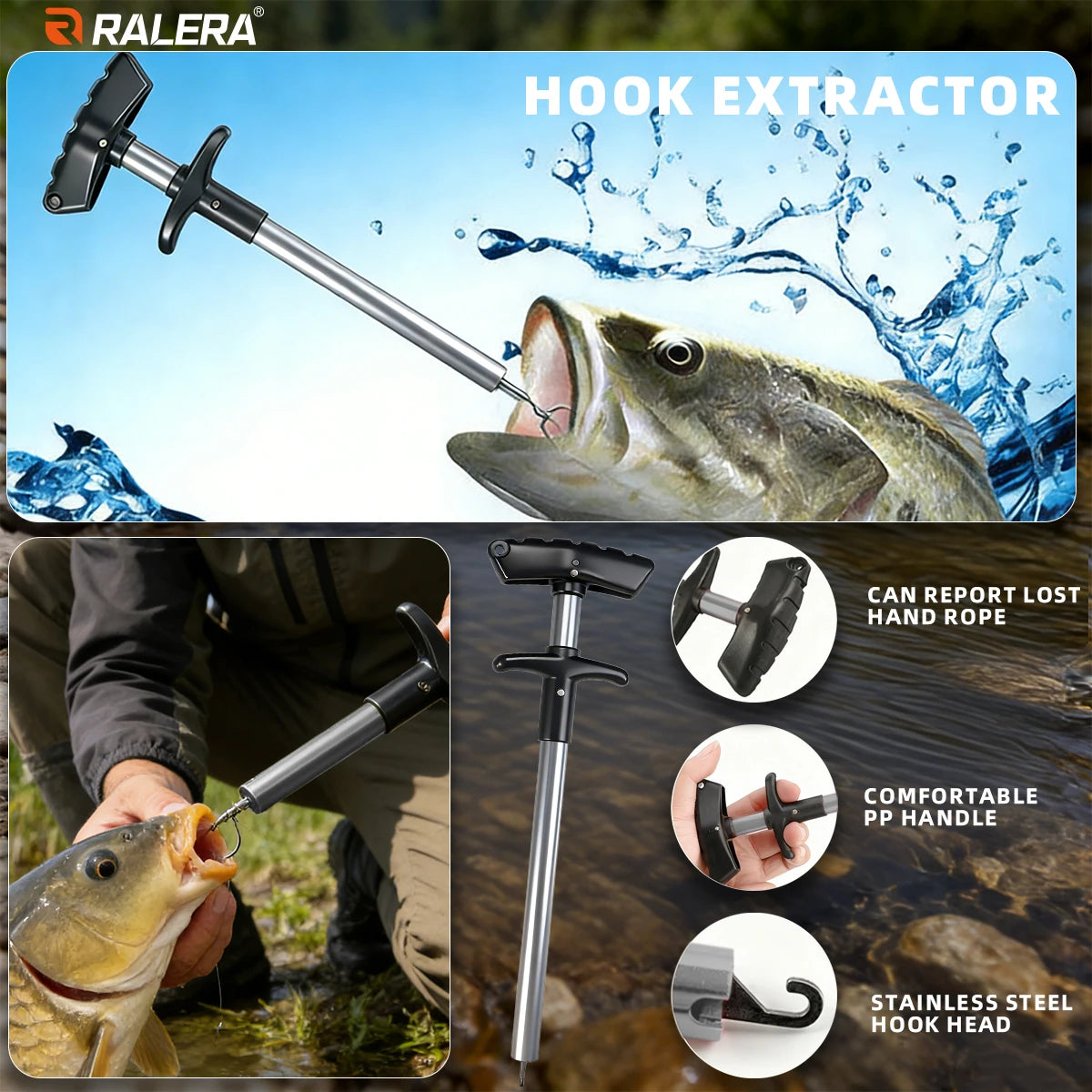 Fishing Tool Kit – Heavy Duty Fish Gripper, Pliers, Hook Remover & Knife Set for Fishing Tackle