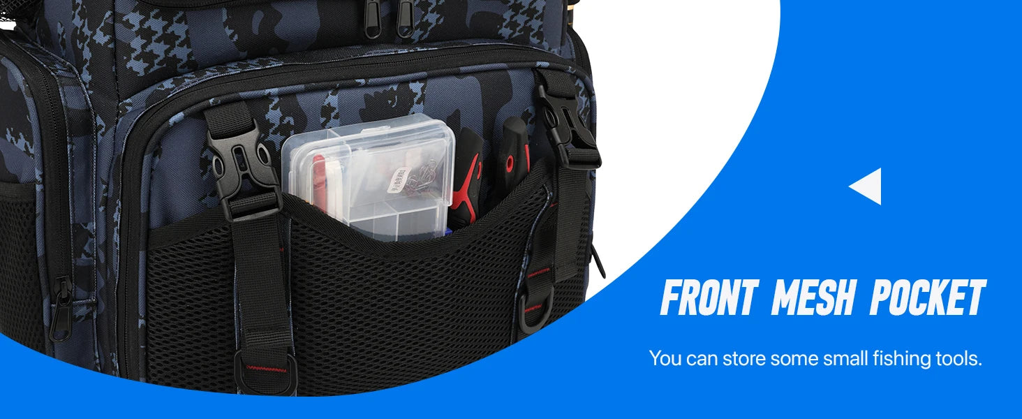 45L Heavy Duty Fishing Backpack Cooler – Waterproof Tackle Storage Bag with Rod Holders & Rain Cover