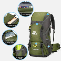 50L Travel Backpack for Hiking & Camping – Waterproof Rucksack