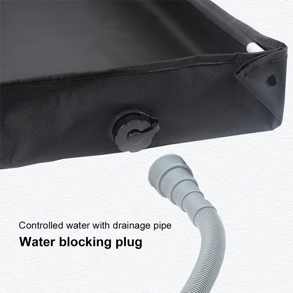 Foldable Shower Base with Drain Hose for Camping & Outdoor Use