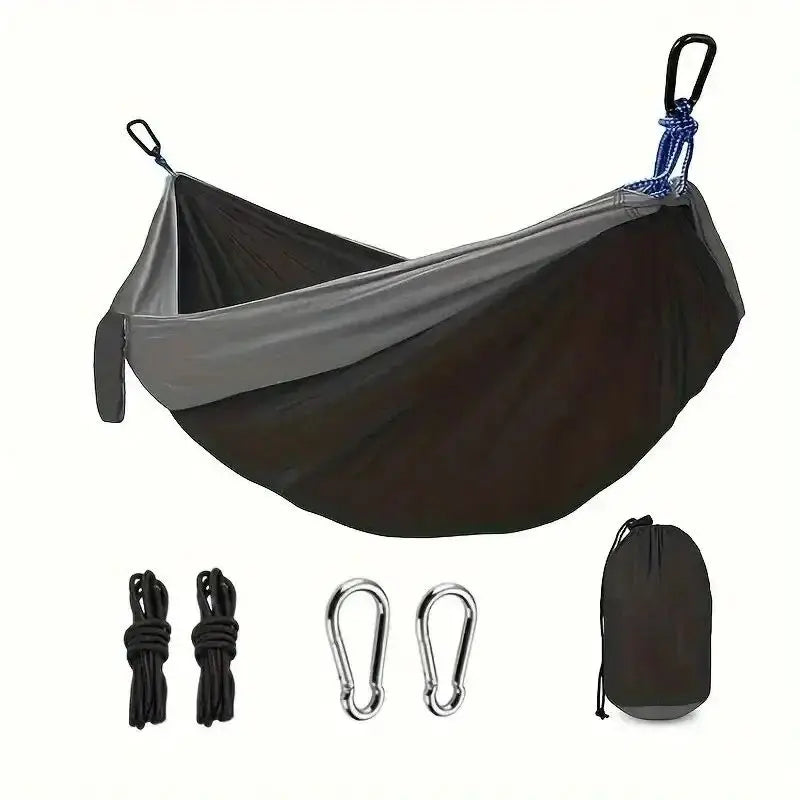 Portable Heavy Duty Double Camping Hammock – Anti-Roll Outdoor Hammock for Hiking, Beach & Backyard Use
