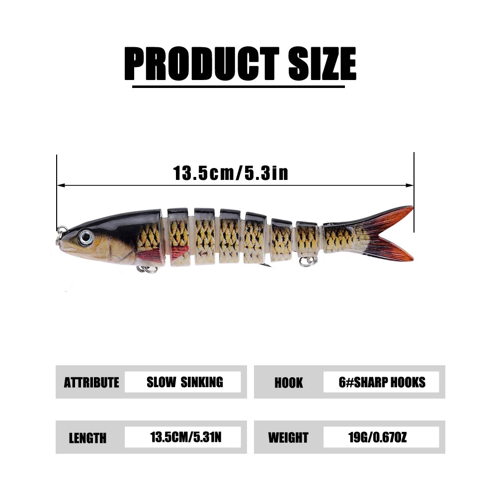 Multi Jointed Swimbait Fishing Lure – Slow Sinking Artificial Crankbait for Bass & Trout Fishing