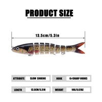 Multi Jointed Swimbait Fishing Lure – Slow Sinking Artificial Crankbait for Bass & Trout Fishing