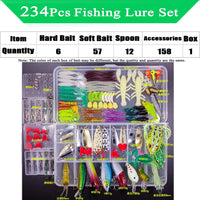 Fishing Lure Kit Set for Bass Pike Crank Tackle with Box