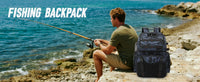 45L Heavy Duty Fishing Backpack Cooler – Waterproof Tackle Storage Bag with Rod Holders & Rain Cover