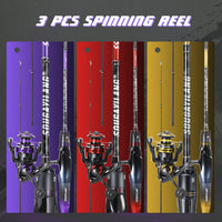 Heavy Duty 2-Piece Carbon Fiber Fishing Rod & Reel Combo – CNC Aluminum Spinning Reel Set