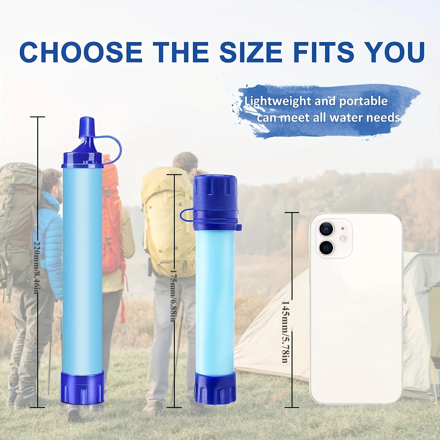 Personal Water Filter Straw for Hiking & Survival Gear
