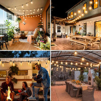 Up To 100FT ST38 LED Outdoor String Lights, Waterproof Shatterproof Connectable US Plug Patio Lamps for Garden, Balcony, Porch