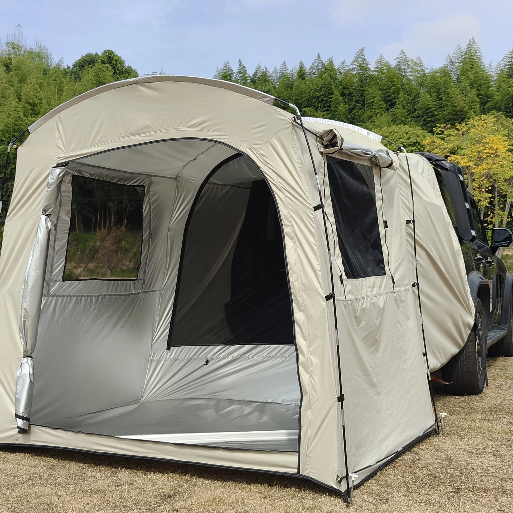 Car Rear Rest Tent Christmas Long-distance Driving 2/3 Person Car Tent, SUV Tailgate Tent, Car Hatchback Tent with Screen Window