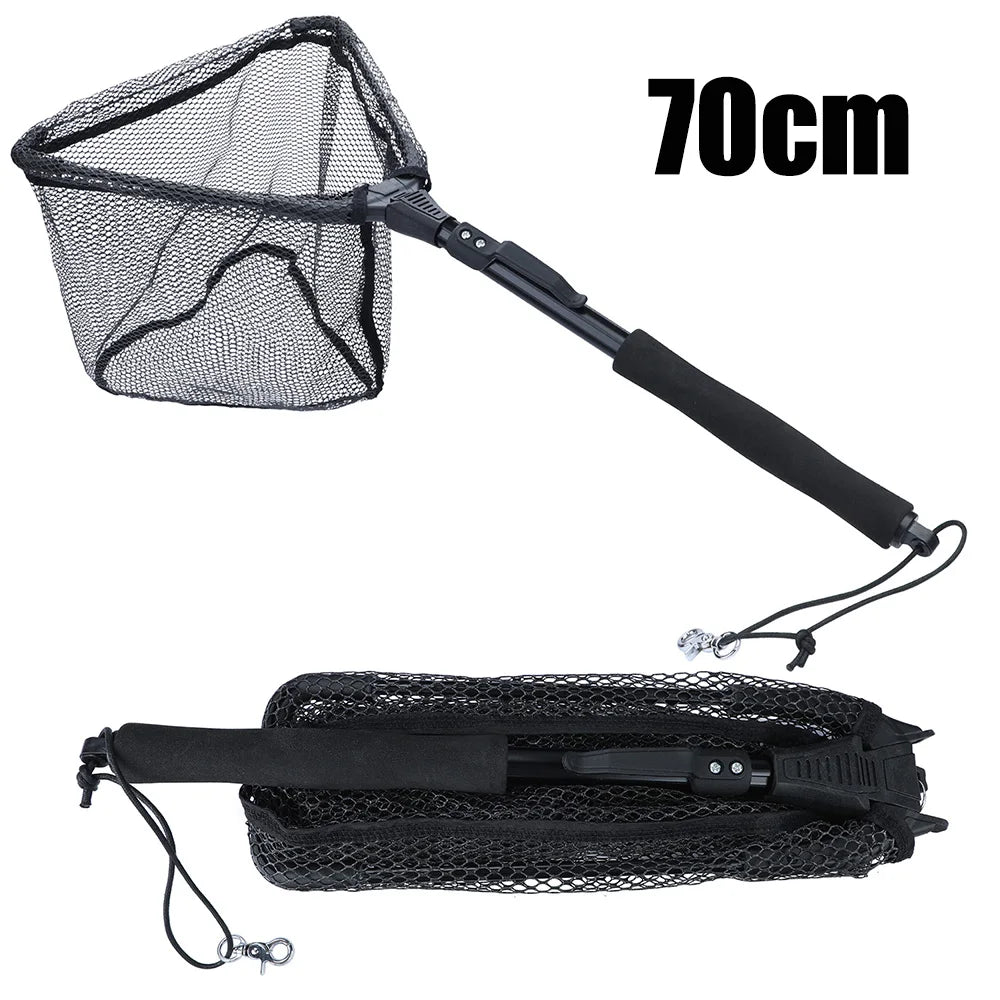 Sougayilang Fishing Tool Net Fishing tackle 70cm 95cm 115cm Portable Retractable Folding Fishing Net for Bass Carp Trout Fishing