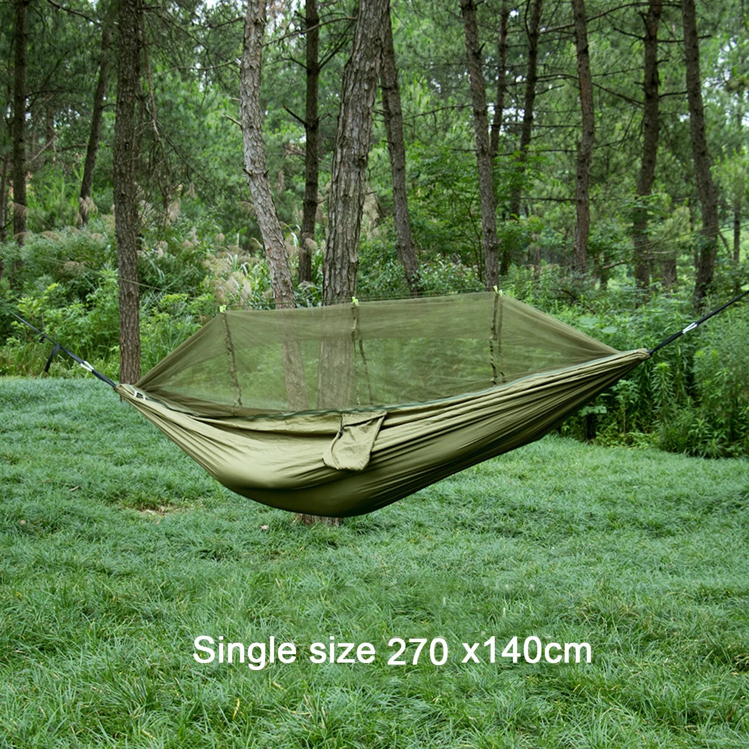 Portable Heavy Duty Nylon Camping Hammock with Mosquito Net – Single/Double Outdoor Travel Hammock