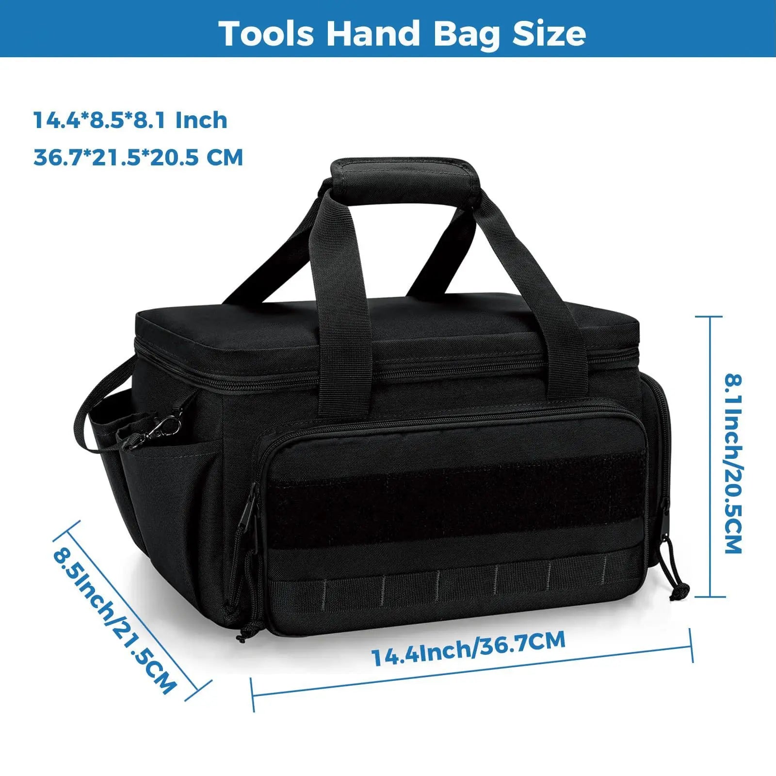 Heavy Duty Multi-Pocket Tool Bag – Wide Opening Outdoor Storage Bag for Tools & Gear