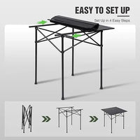 Roll Up Camping Table – Lightweight Folding Metal Outdoor Picnic Table