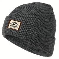 Warm Knitted Beanie Hat with Ear Protection – Jacquard Stripe Winter Casual Cap