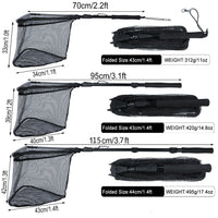 Sougayilang Fishing Tool Net Fishing tackle 70cm 95cm 115cm Portable Retractable Folding Fishing Net for Bass Carp Trout Fishing
