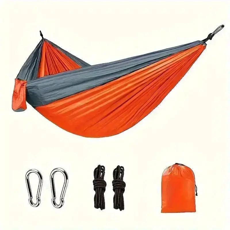 Portable Heavy Duty Double Camping Hammock – Anti-Roll Outdoor Hammock for Hiking, Beach & Backyard Use