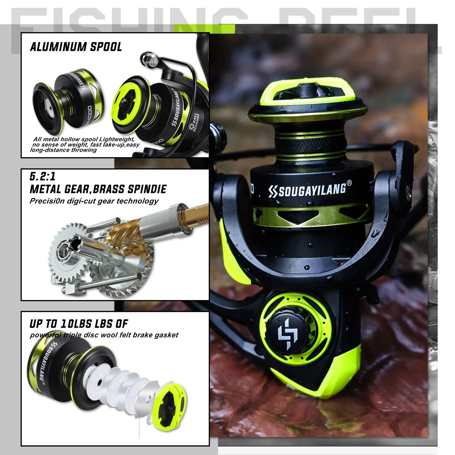 Heavy Duty Carbon Fiber Fishing Rod Combo – Portable Spinning Rod & Reel Set with Accessories