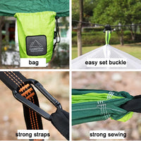 Portable Heavy Duty Nylon Camping Hammock with Mosquito Net – Single/Double Outdoor Travel Hammock